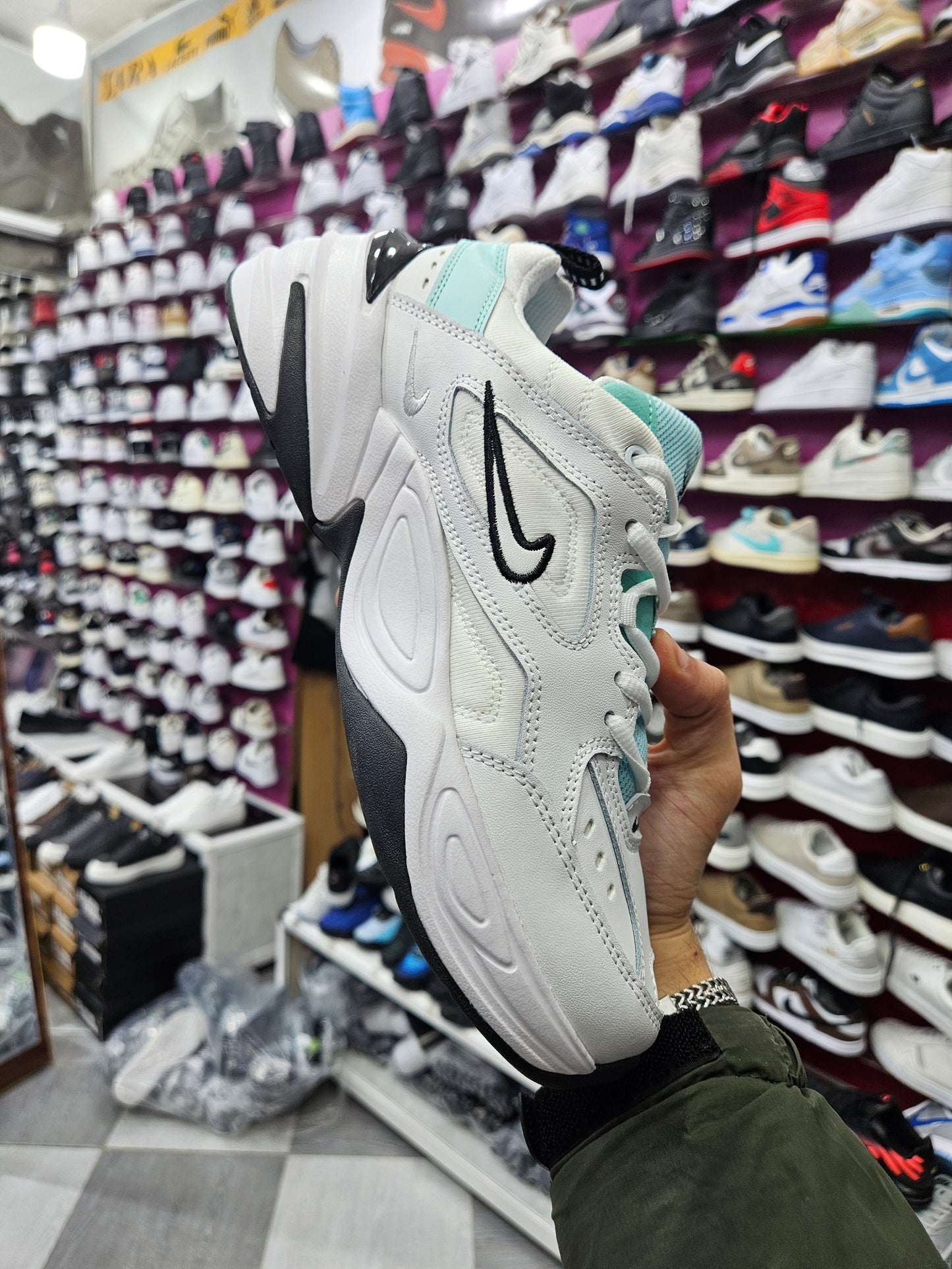 Nike M2K Tekno – White / Black / Mint